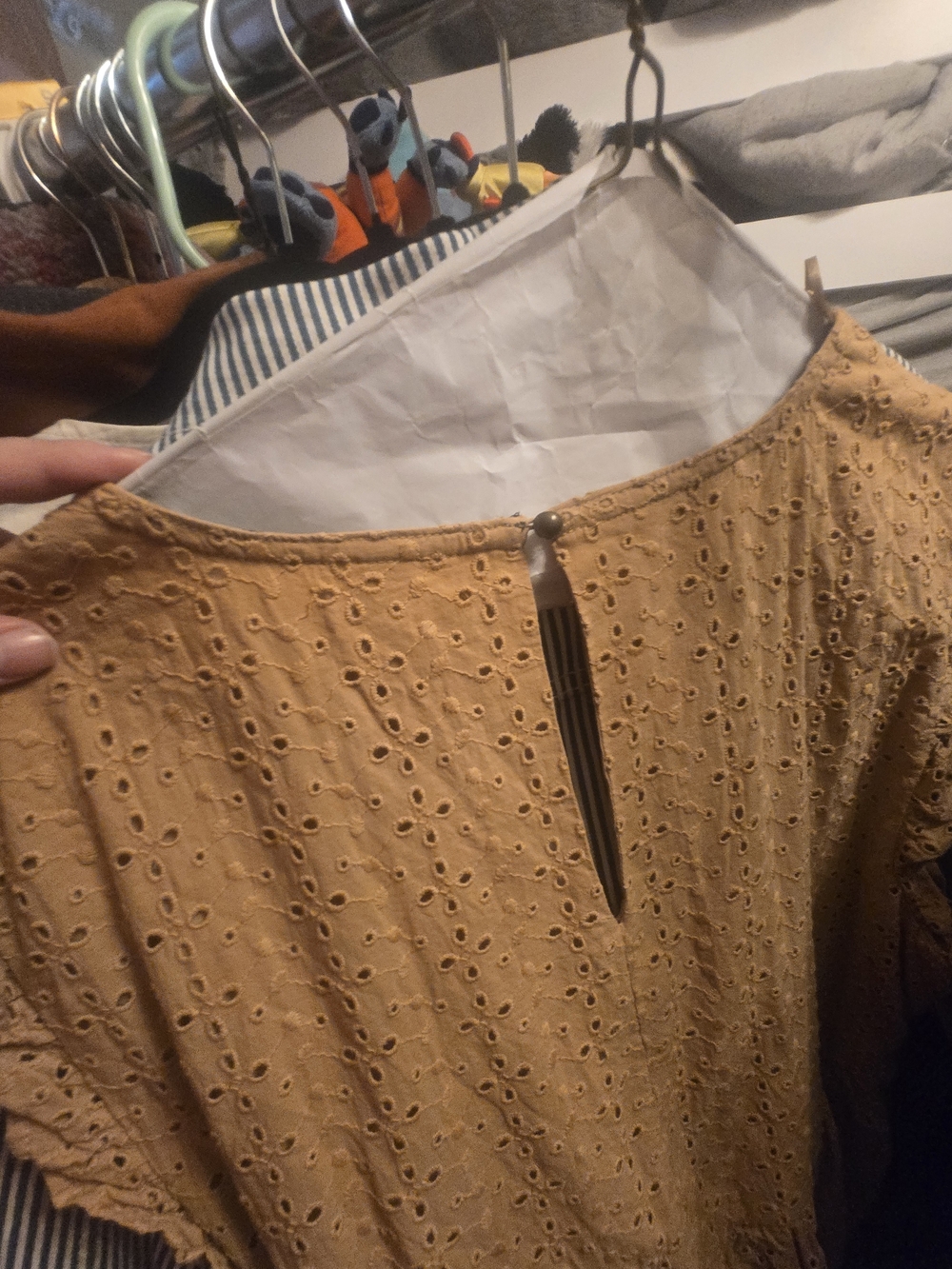 Knox Rose Brown Eyelet V-Neck Sleeveless Dress - Picture 3 of 3